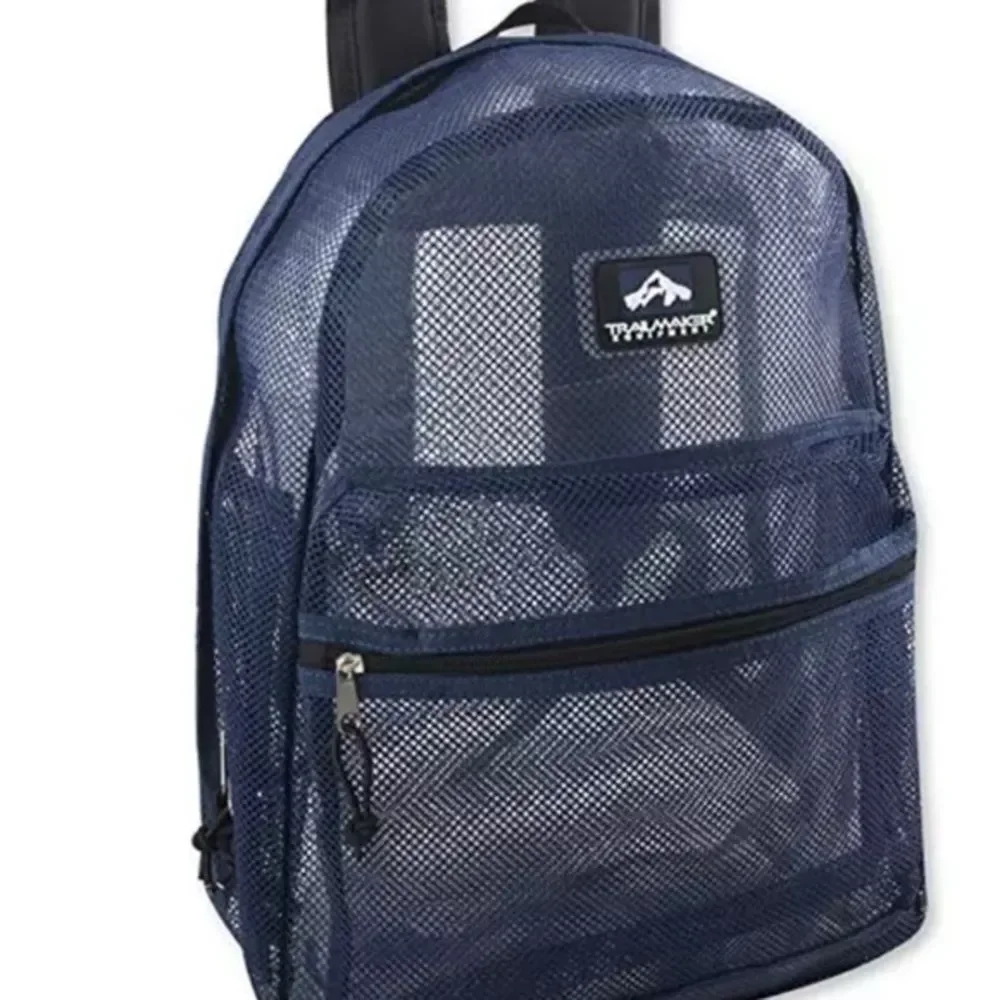 Trailmaker Blue Mesh Backpack School Kids Beach‎ Security Points Travel Bag
